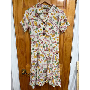 Loco Lindo Hawaiian Dress XS Pineapple Print Aloha Tiki Retro Rockabilly USA